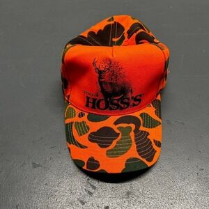 Vintage 2000's orange hunting duck camo deer trucker style SnapBack hat cap